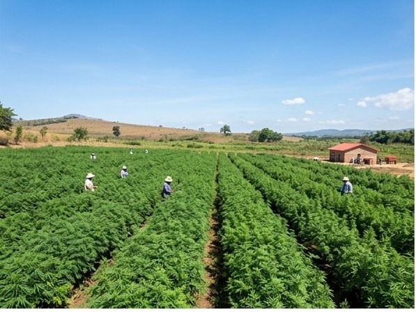 Practical outdoor medicinal plant cultivation site
